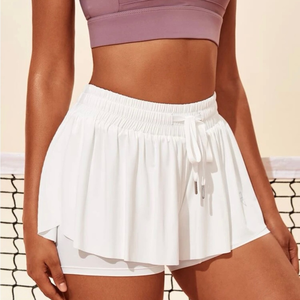 White flowy shorts